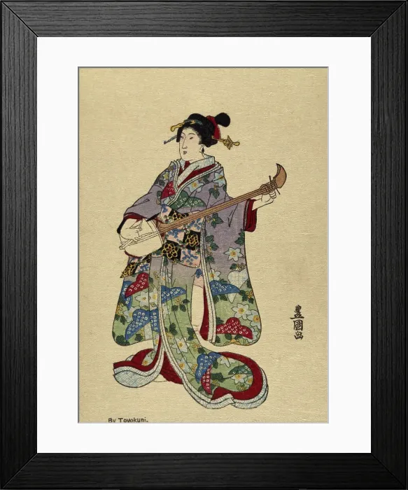 Framed Print : Shamisen by Toyokuni Framed Print : Shamisen by Toyokuni