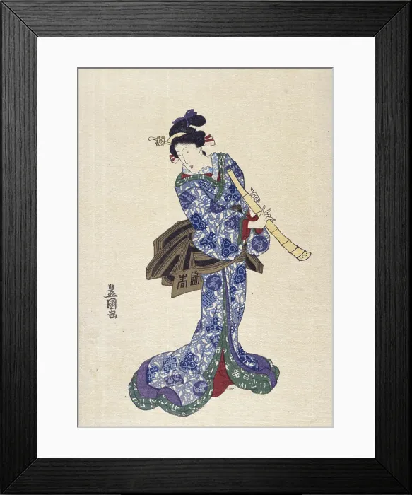 Framed Print : Shakuhachi by Toyokuni Framed Print : Shakuhachi by Toyokuni