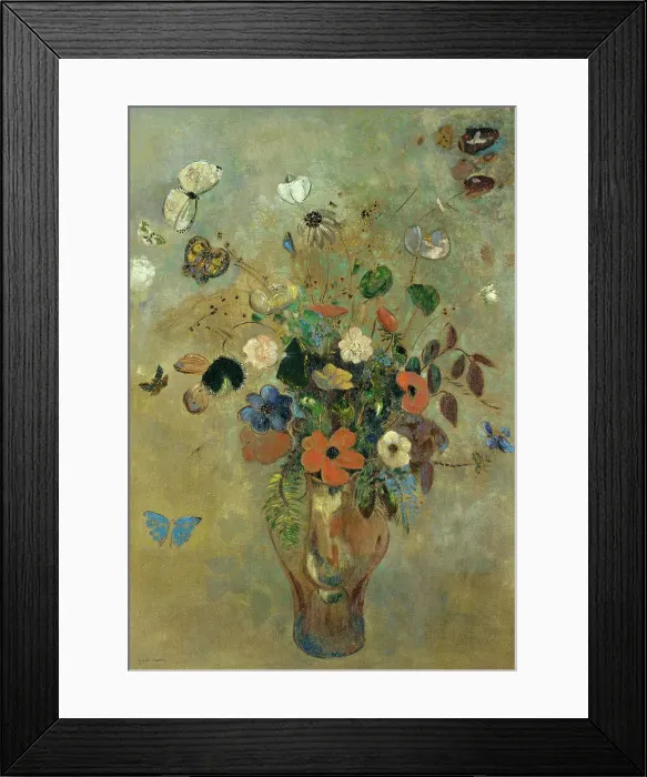 Framed Print : Bouquet of Flowers with...by Odilon Redon Framed Print : Bouquet of Flowers with...by Odilon Redon