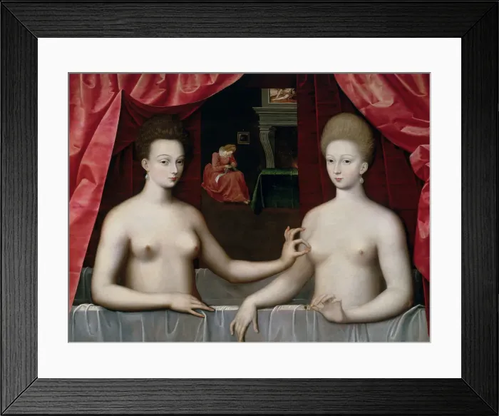 Framed Print : Gabrielle d'Estrees and One of Her Sisters