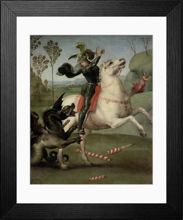 Framed Print : St. George Fighting the Dragon by Raphael