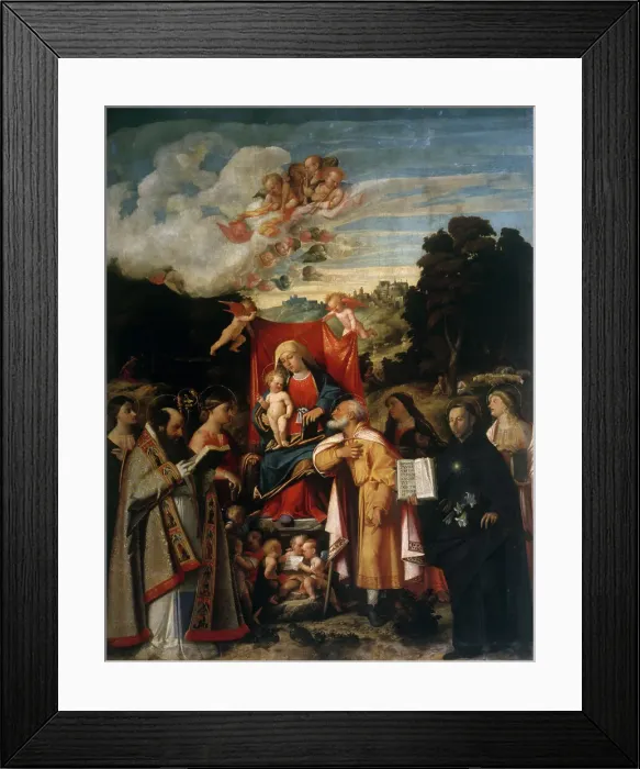 Framed Print : Madonna and Child with Saints by Cariani Framed Print : Madonna and Child with Saints by Cariani