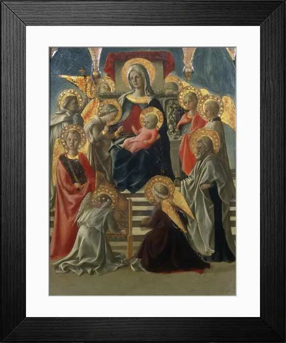 Framed Print : Madonna and Child with Saints and Angels Framed Print : Madonna and Child with Saints and Angels