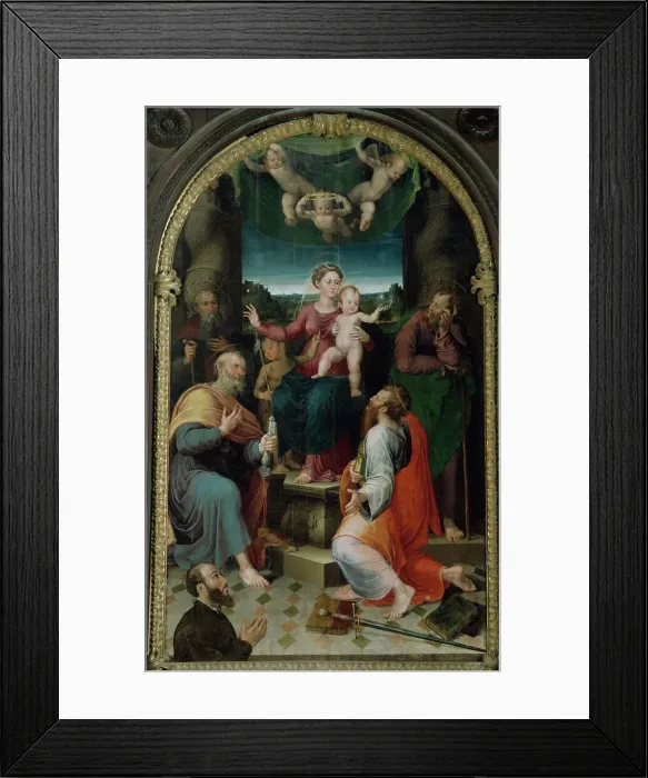 Framed Print : Madonna Enthroned with Saints by an Unknown Artist Framed Print : Madonna Enthroned with Saints by an Unknown Artist