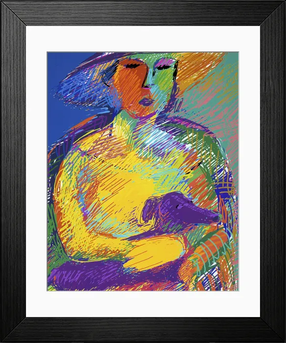 Framed Print : Woman With a Dog by Diana Ong Framed Print : Woman With a Dog by Diana Ong