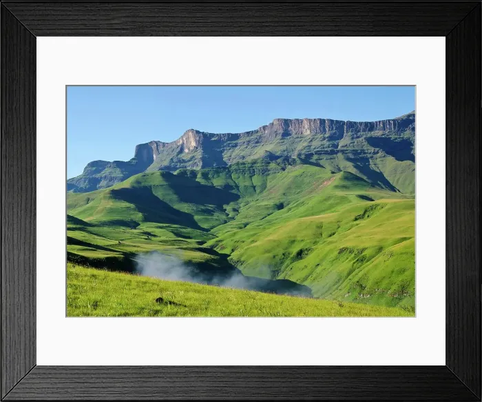 Framed Print : Drakensberg Scenery in the Cathedral Peak region of the Ukhahlamba Drakensberg Park Framed Print : Drakensberg Scenery in the Cathedral Peak region of the Ukhahlamba Drakensberg Park