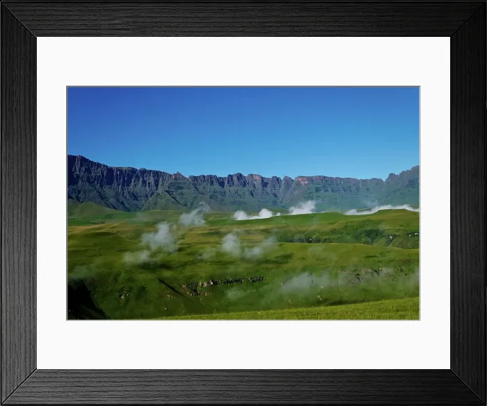 Framed Print : Drakensberg Scenery in the Cathedral Peak region of the Ukhahlamba Drakensberg Park Framed Print : Drakensberg Scenery in the Cathedral Peak region of the Ukhahlamba Drakensberg Park