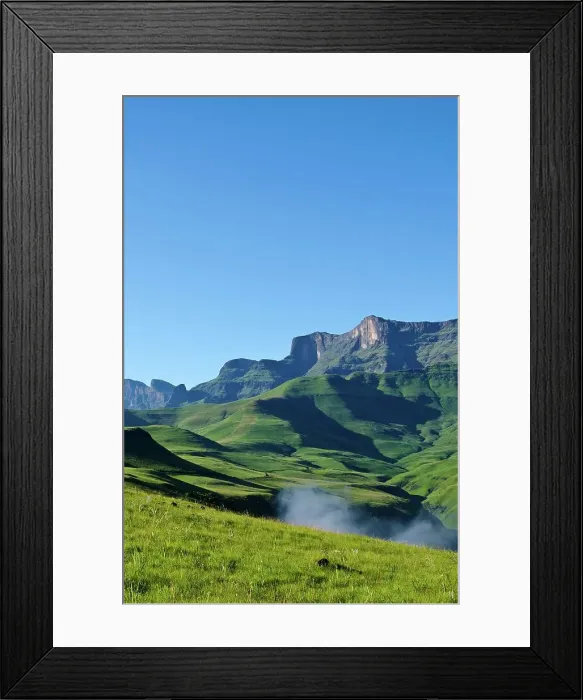 Framed Print : Drakensberg Scenery in the Cathedral Peak region of the Ukhahlamba Drakensberg Park Framed Print : Drakensberg Scenery in the Cathedral Peak region of the Ukhahlamba Drakensberg Park
