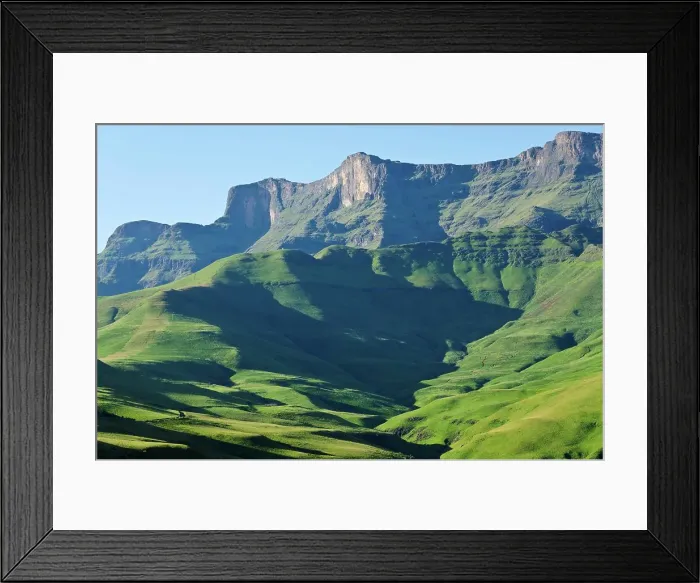 Framed Print : Drakensberg Scenery in the Cathedral Peak region of the Ukhahlamba Drakensberg Park