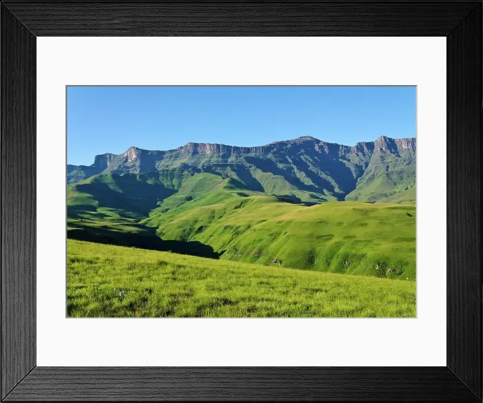 Framed Print : Drakensberg Scenery in the Cathedral Peak region of the Ukhahlamba Drakensberg Park Framed Print : Drakensberg Scenery in the Cathedral Peak region of the Ukhahlamba Drakensberg Park