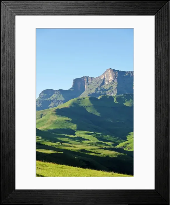 Framed Print : Drakensberg Scenery in the Cathedral Peak region of the Ukhahlamba Drakensberg Park Framed Print : Drakensberg Scenery in the Cathedral Peak region of the Ukhahlamba Drakensberg Park