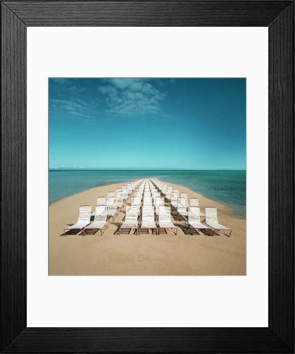 Framed Print : Rows of sunloungers Framed Print : Rows of sunloungers