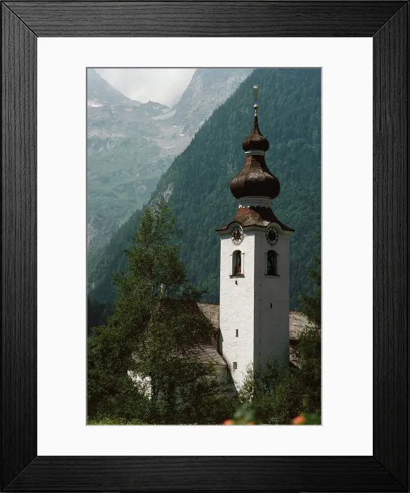 Framed Print : Bell tower of a church, Kitzbuhel, Austria