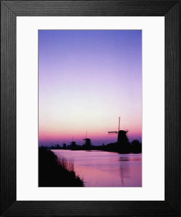 Framed Print : Silhouette of traditional windmills at sunset Framed Print : Silhouette of traditional windmills at sunset