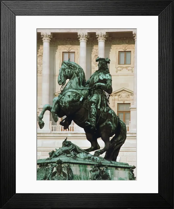 Framed Print : Statue of Prince Eugene of Savoy in front of a palace Framed Print : Statue of Prince Eugene of Savoy in front of a palace