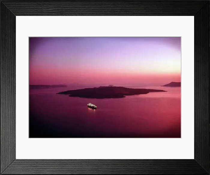 Framed Print : High angle view of a cruise ship in the sea Framed Print : High angle view of a cruise ship in the sea