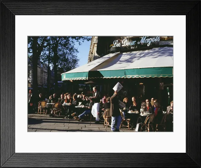 Framed Print : People at outdoor cafe, Les Deux Magots