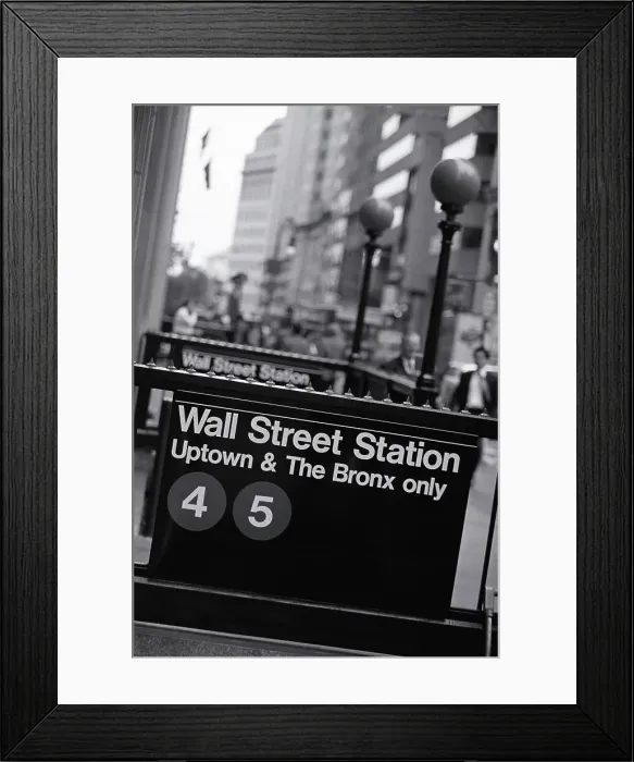 Framed Print : Entrance of a subway station, Wall Street Framed Print : Entrance of a subway station, Wall Street