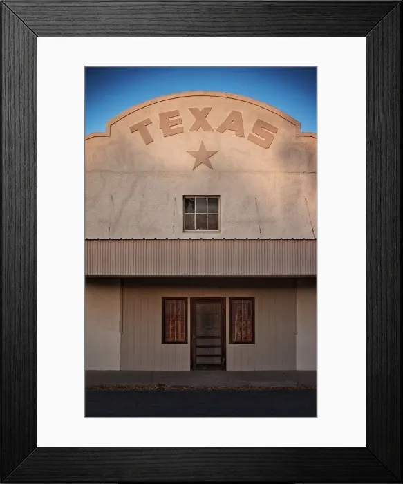 Framed Print : Entrance of an old western Texas building Framed Print : Entrance of an old western Texas building