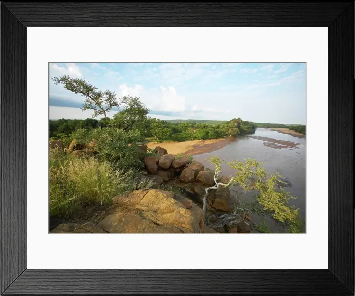 Framed Print : Motloutsi River viewed from the top of Solomon's Wall Framed Print : Motloutsi River viewed from the top of Solomon's Wall