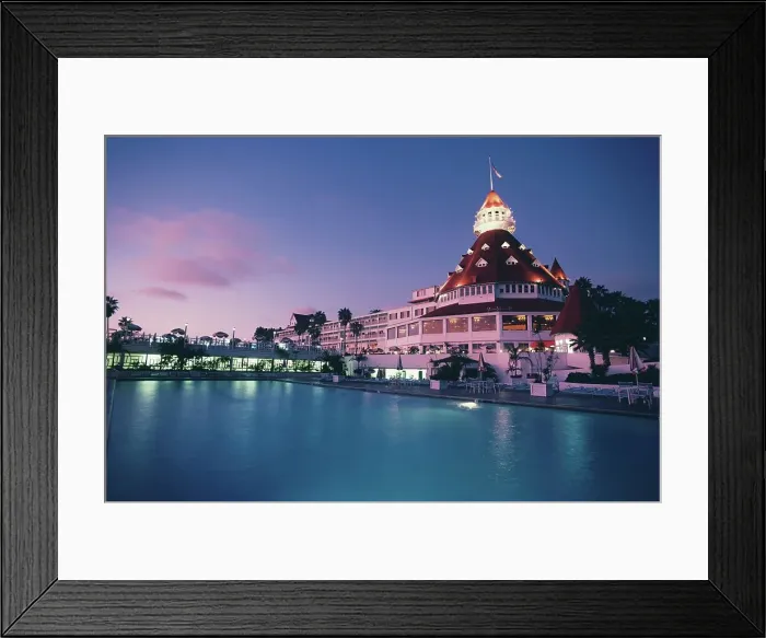 Framed Print : Swimming pool at the Hotel del Coronado at dusk Framed Print : Swimming pool at the Hotel del Coronado at dusk