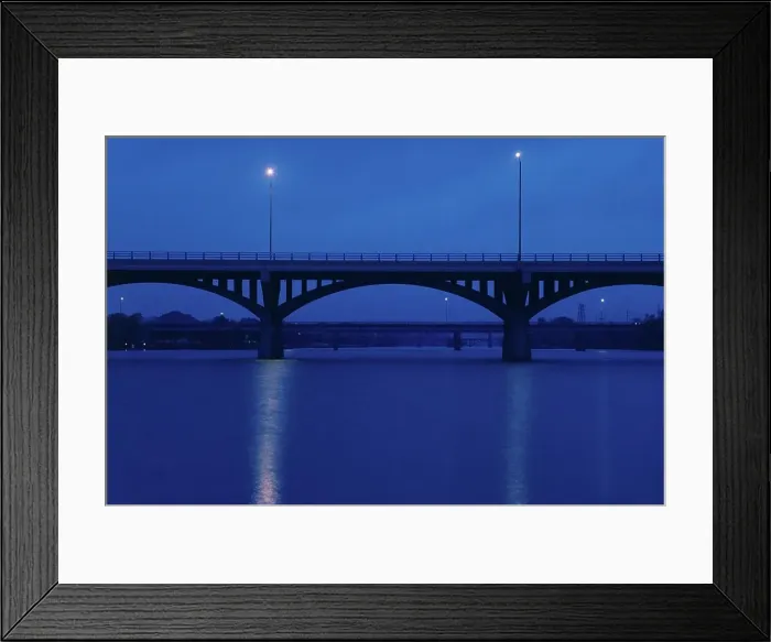 Framed Print : Bridge over Lady Bird Lake at night Framed Print : Bridge over Lady Bird Lake at night