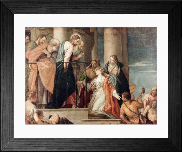 Framed Print : Healing the Woman With the Issue of Blood...Veronese Framed Print : Healing the Woman With the Issue of Blood...Veronese