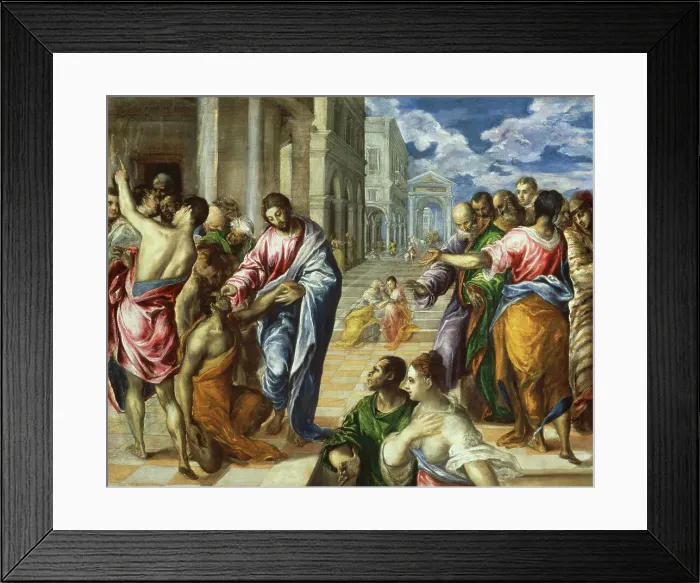 Framed Print : The Miracle of Christ Healing the Blind by El Greco Framed Print : The Miracle of Christ Healing the Blind by El Greco