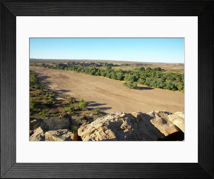 Framed Print : Motloutse River bed from Eagle Rock Framed Print : Motloutse River bed from Eagle Rock