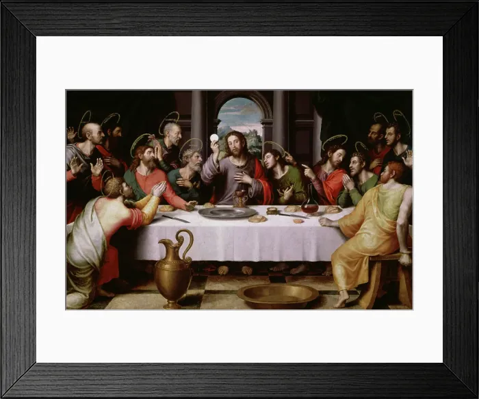 Framed Print : The Last Supper by Juan de Juanes Framed Print : The Last Supper by Juan de Juanes