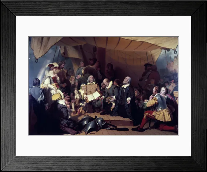 Framed Print : The Embarcation of the Pilgrims by Weir Framed Print : The Embarcation of the Pilgrims by Weir