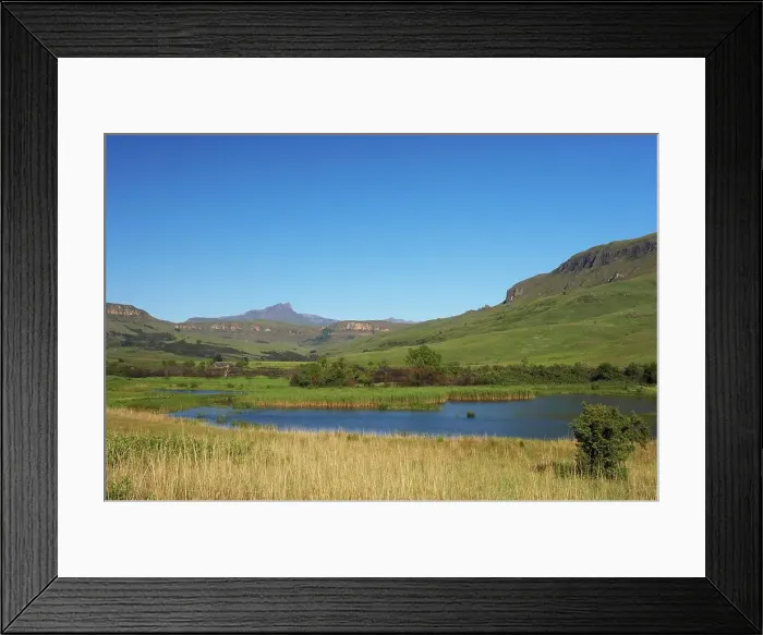 Framed Print : Trout dam at Kamberg. Ukhahlamba Drakensberg Park