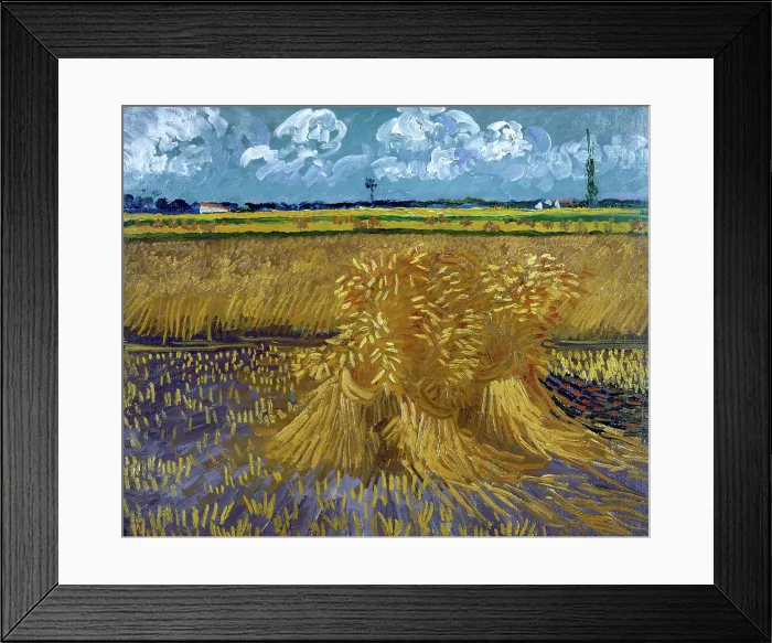 Framed Print : Wheat Field with Sheaves by Vincent van Gogh Framed Print : Wheat Field with Sheaves by Vincent van Gogh