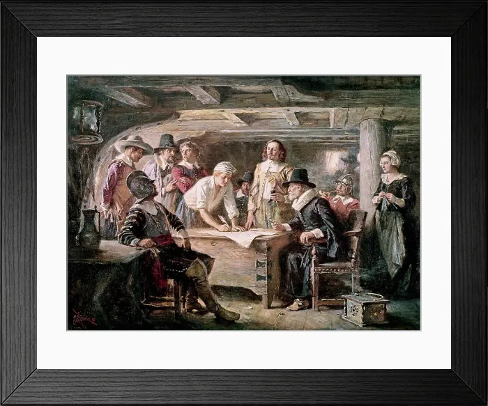 Framed Print : Signing the Mayflower Compact, 1620 by Ferris Framed Print : Signing the Mayflower Compact, 1620 by Ferris