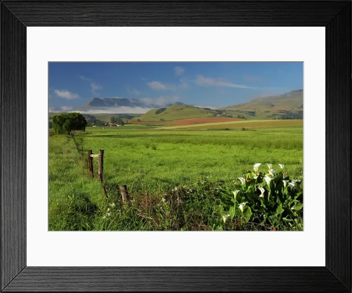 Framed Print : Rural scene in Kamberg Valley. KwaZulu Natal