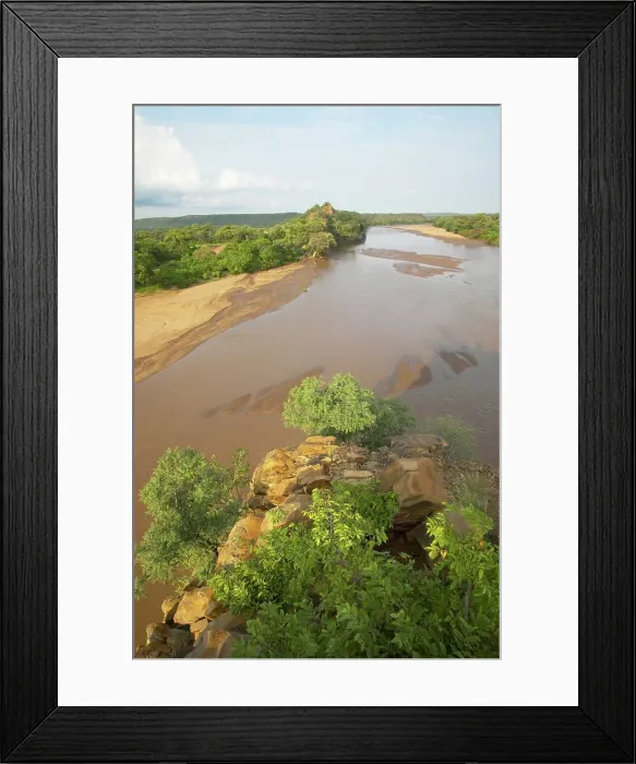 Framed Print : Motloutsi River viewed from the top of Solomon's Wall Framed Print : Motloutsi River viewed from the top of Solomon's Wall