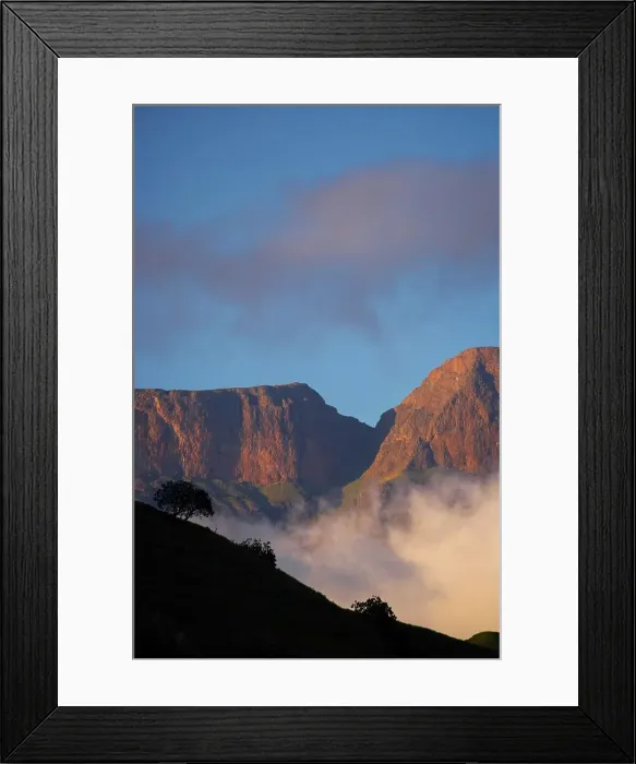 Framed Print : Detail of Drakensberg Mountains from Giants Castle Camp