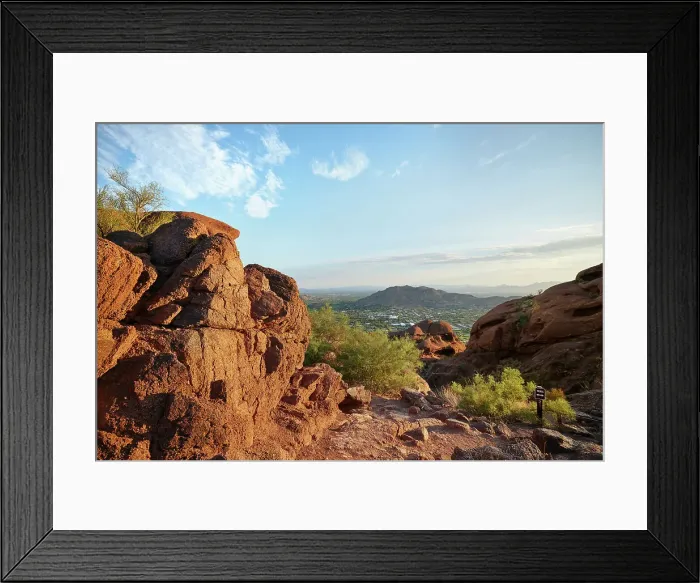 Framed Print : Hiking Arizonia Phoenix Sunrise Outdoors Rock - Object Framed Print : Hiking Arizonia Phoenix Sunrise Outdoors Rock - Object