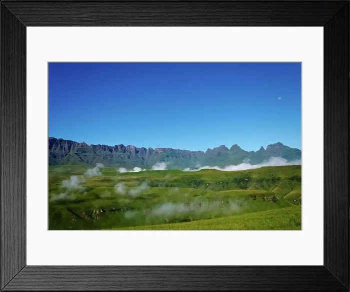 Framed Print : Drakensberg Scenery in the Cathedral Peak region of the Ukhahlamba Drakensberg Park Framed Print : Drakensberg Scenery in the Cathedral Peak region of the Ukhahlamba Drakensberg Park