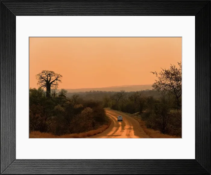 Framed Print : View of Baobab Hill is just to the west of the H1-8 that links Punda Maria Camp to the Pafuri area in the north of
