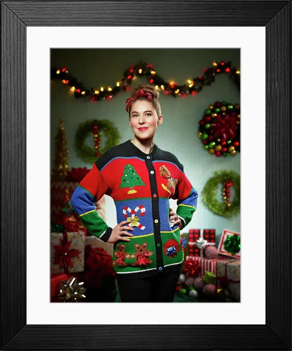 Framed Print : 30-34 Years Adult Retro Style Beauty Christmas Framed Print : 30-34 Years Adult Retro Style Beauty Christmas