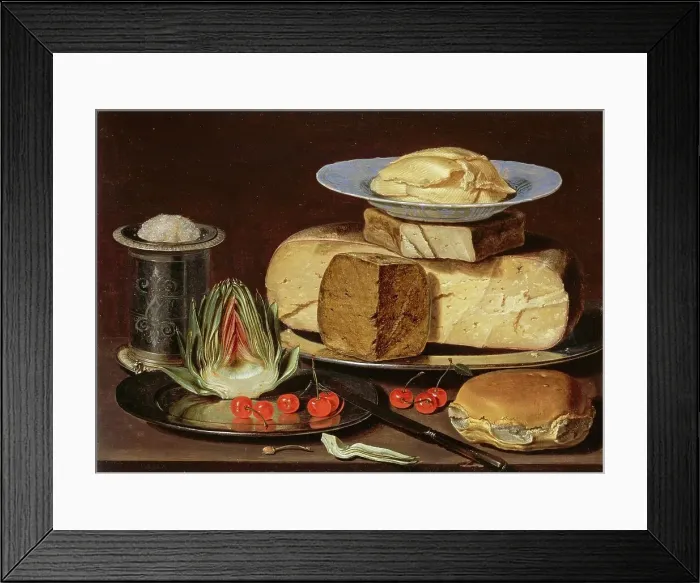 Framed Print : Still Life with Cheeses, Artichoke Framed Print : Still Life with Cheeses, Artichoke