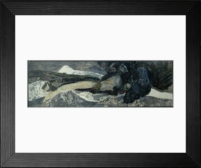 Framed Print : Flying Demon by Vrubel, Mikhail Alexandrovich (1856-1910)  /  State Russian Museum