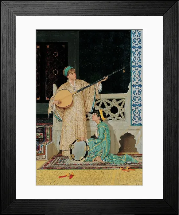 Framed Print : Two Musician Girls by Hamdi Bey Framed Print : Two Musician Girls by Hamdi Bey