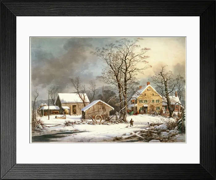 Framed Print : Winter in the Country....by Currier and Ives Framed Print : Winter in the Country....by Currier and Ives