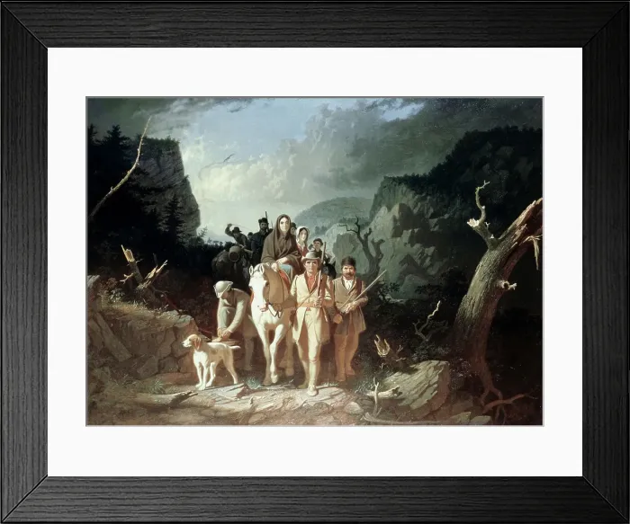 Framed Print : Daniel Boone Escorting Pioneers, 1775 by Bingham Framed Print : Daniel Boone Escorting Pioneers, 1775 by Bingham