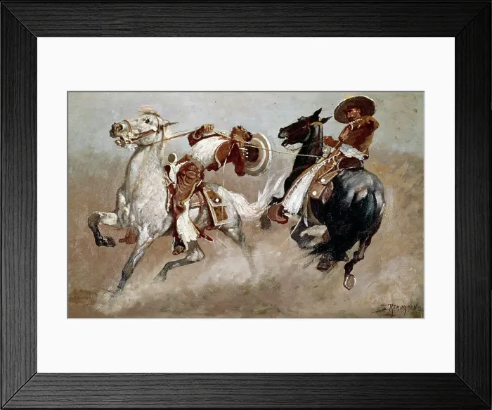 Framed Print : Cowboy Fun in Old Mexico by Remington Framed Print : Cowboy Fun in Old Mexico by Remington