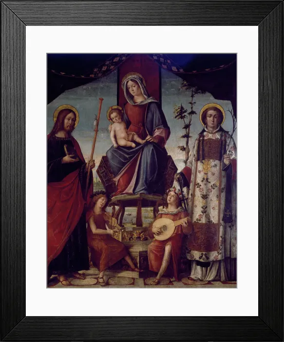 Framed Print : Madonna and Child with Saints by Carrari Framed Print : Madonna and Child with Saints by Carrari