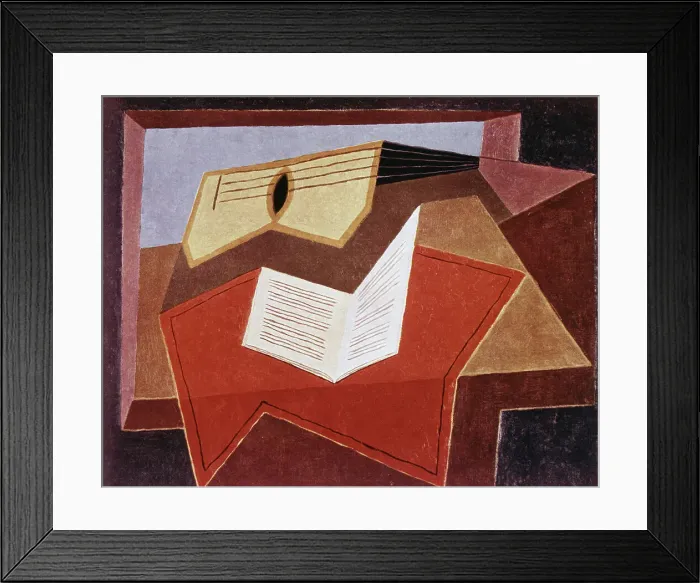 Framed Print : Guitar With Sheet Of Music Juan Gris (1887-1927 Spanish)
