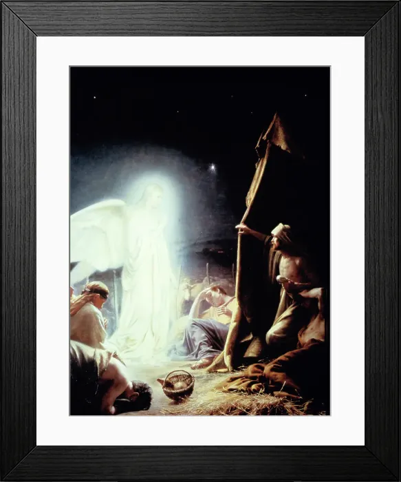 Framed Print : Angel and the Shepherds by Bloch Framed Print : Angel and the Shepherds by Bloch
